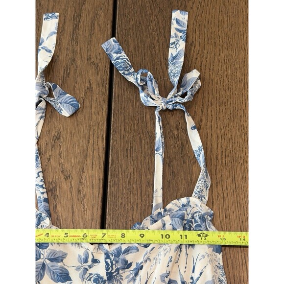 Reformation Alfred Floral Jumpsuit Pompadour Print Women’s Sz 6 Blue White NWT - Picture 15 of 16